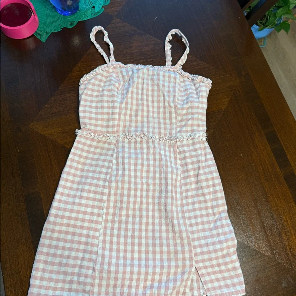 Pink Checkered Ruffle Dress - Picture 10 of 10